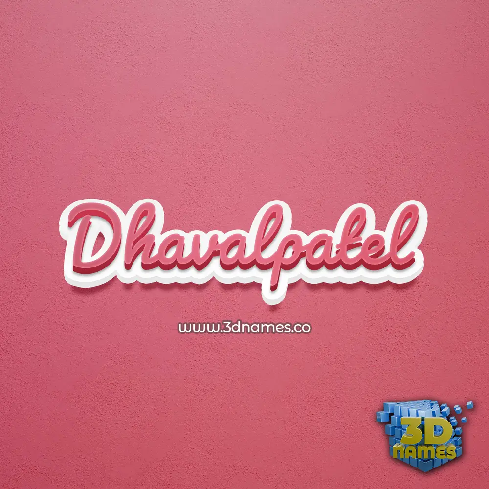 dhavalpatel in Red Scribble style - 3D name wallpaper