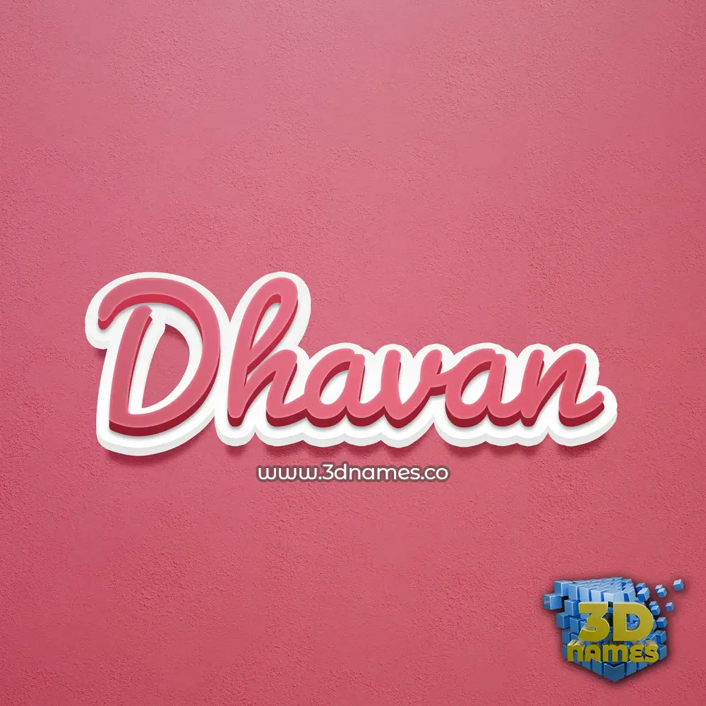 dhavan in Red Scribble style - 3D name wallpaper