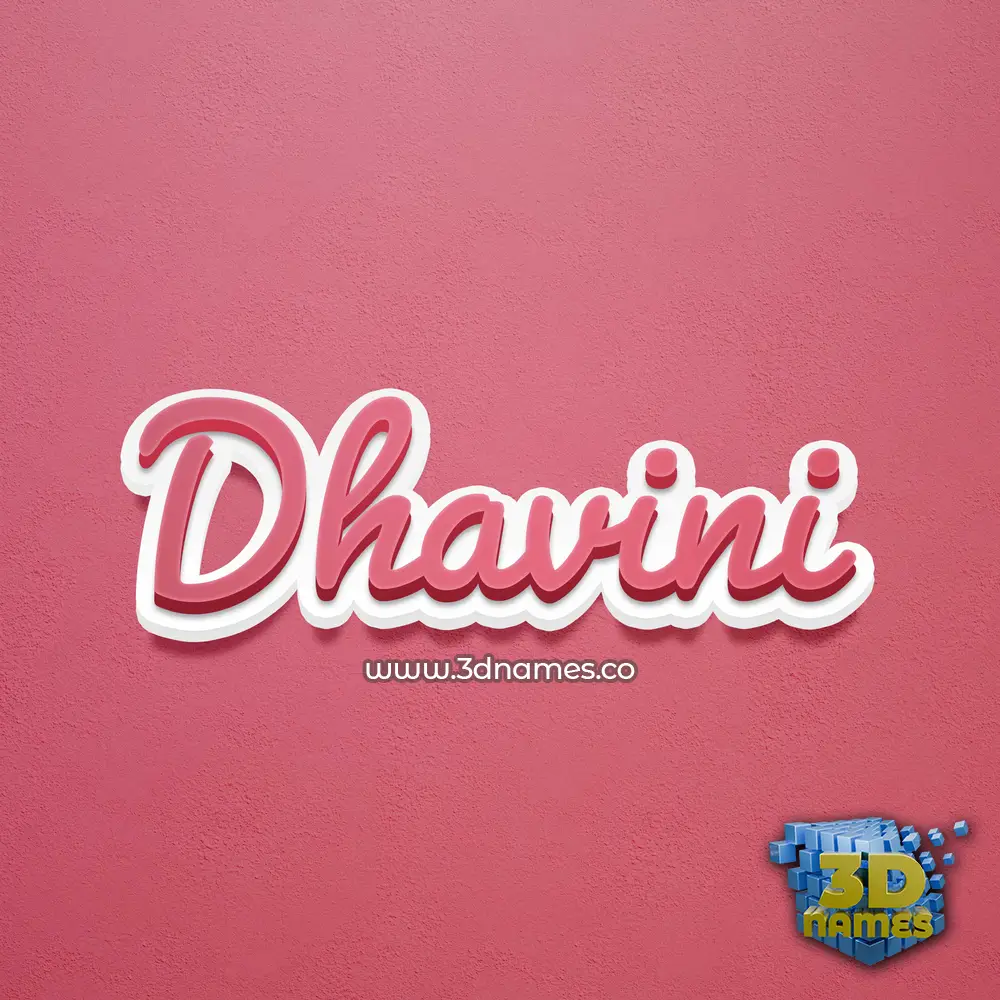 dhavini in Red Scribble style - 3D name wallpaper