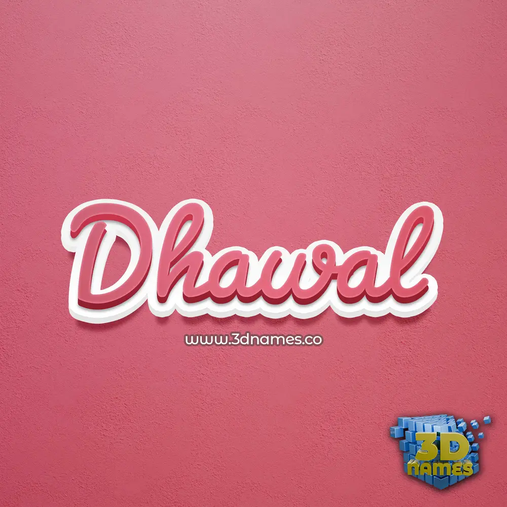 dhawal in Red Scribble style - 3D name wallpaper
