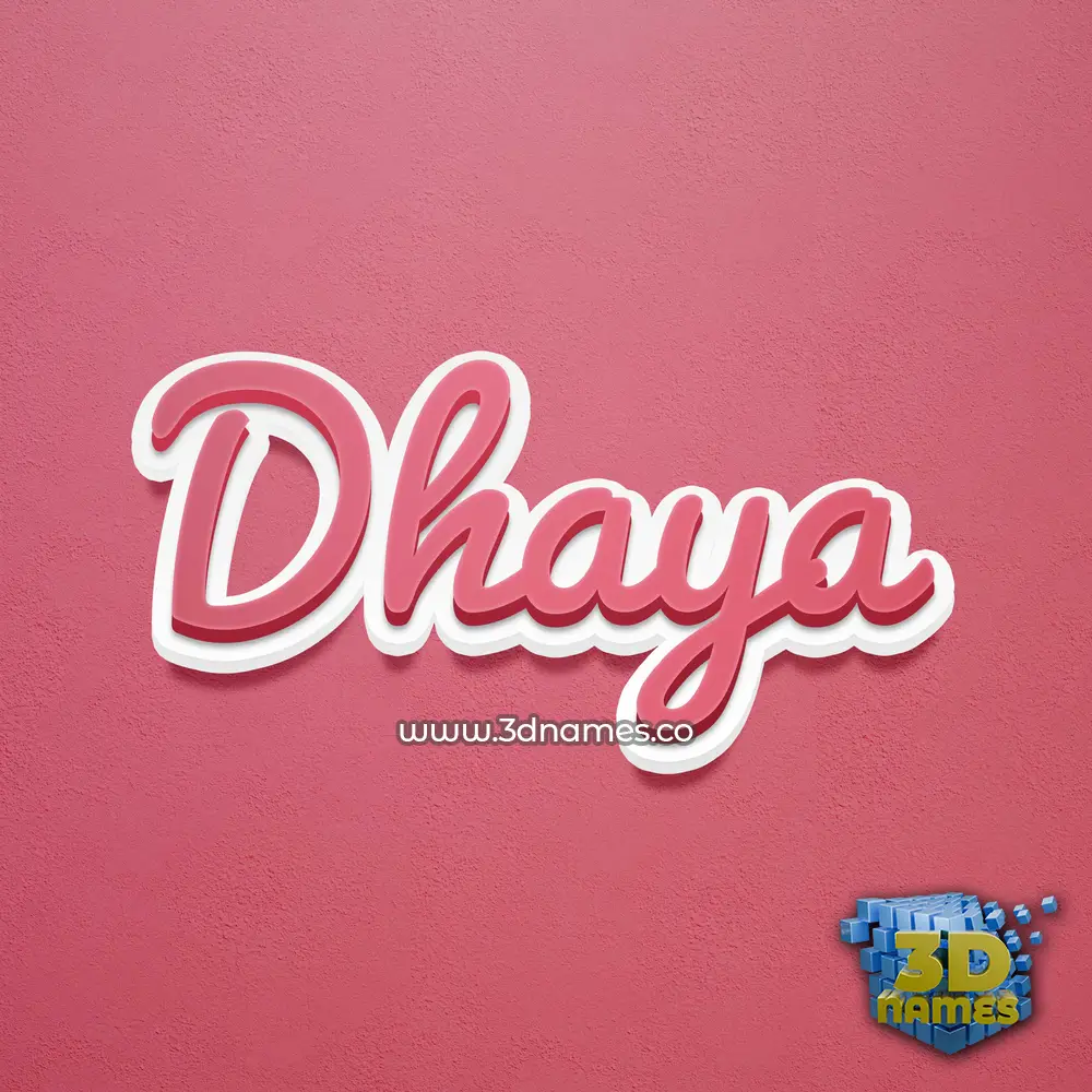dhaya in Red Scribble style - 3D name wallpaper