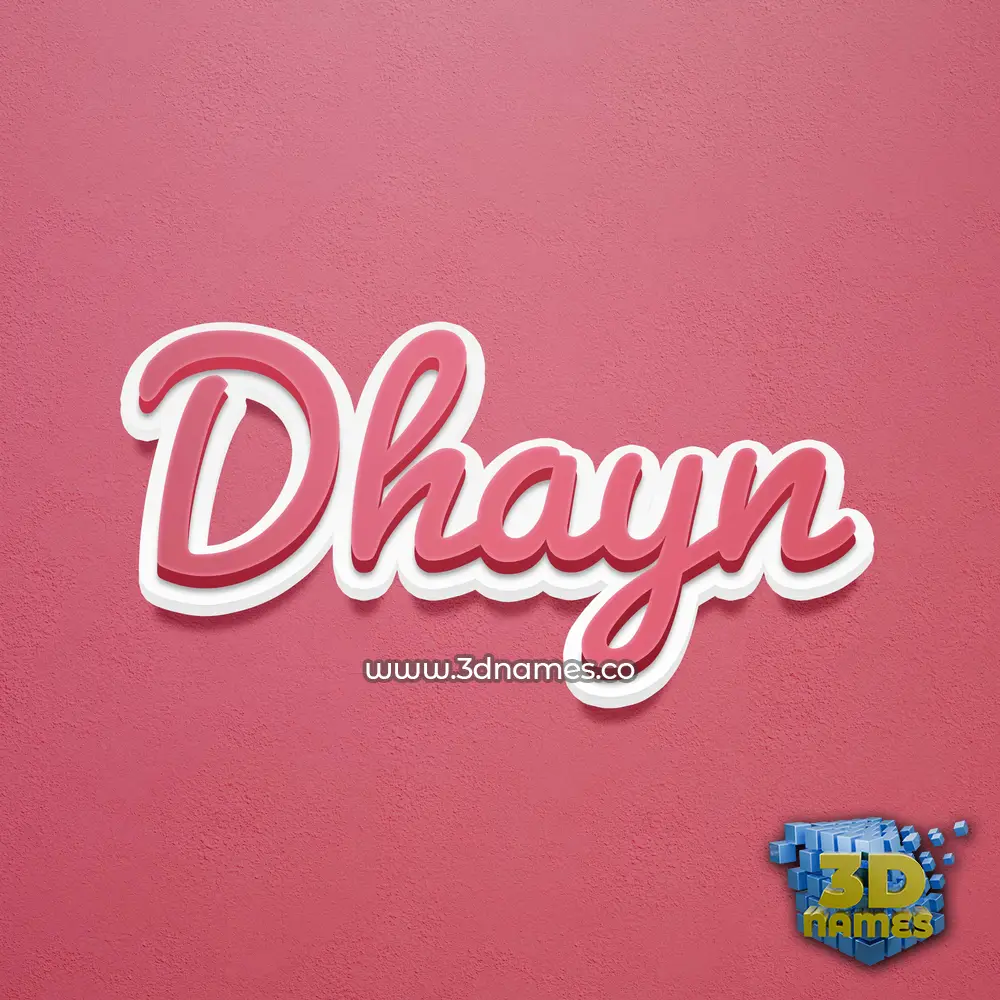 dhayn in Red Scribble style - 3D name wallpaper