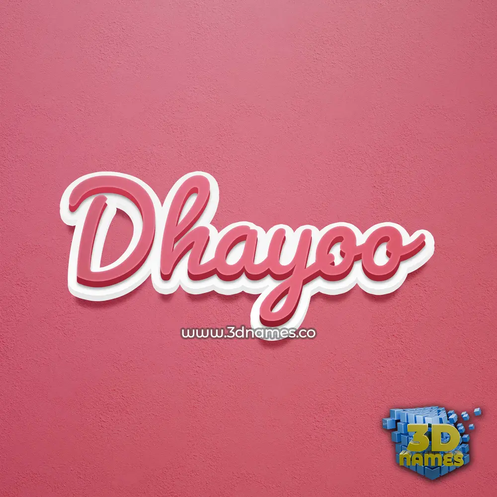 dhayoo in Red Scribble style - 3D name wallpaper