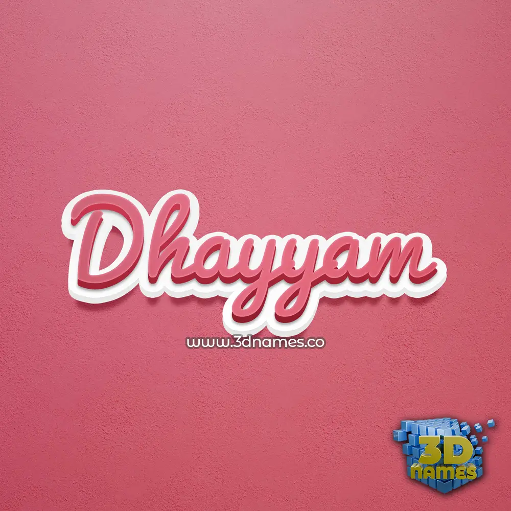 dhayyam in Red Scribble style - 3D name wallpaper