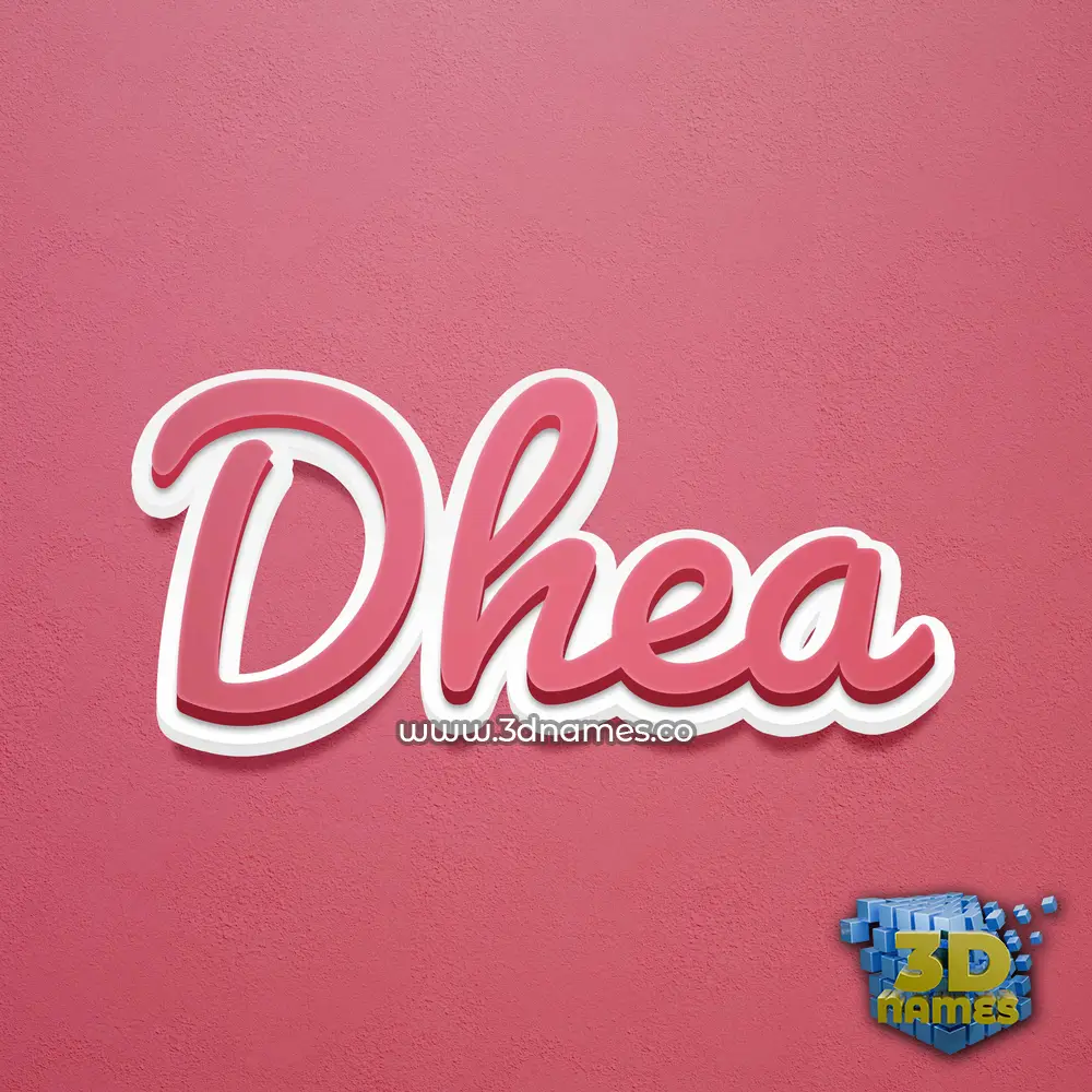 dhea in Red Scribble style - 3D name wallpaper