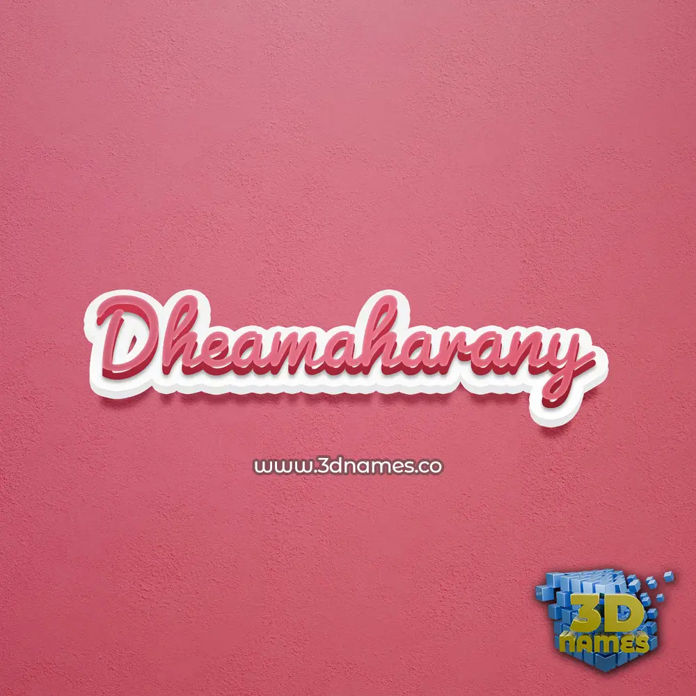 dheamaharany in Red Scribble style - 3D name wallpaper
