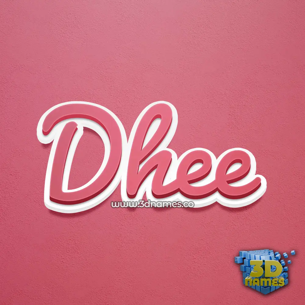 dhee in Red Scribble style - 3D name wallpaper