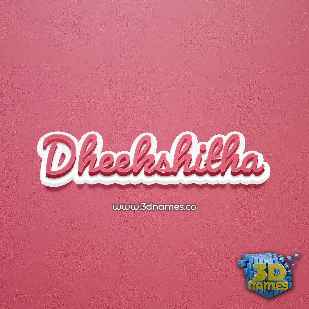 dheekshitha in Red Scribble style - 3D name wallpaper