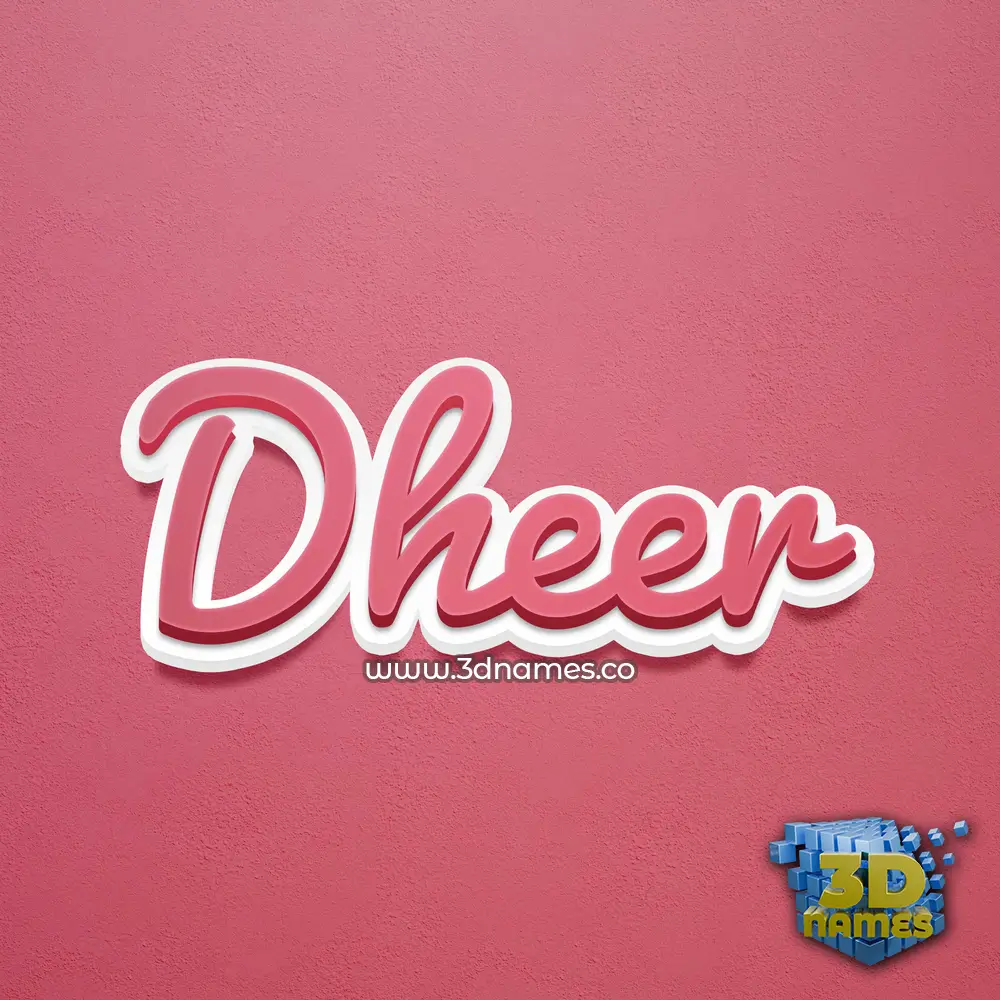 dheer in Red Scribble style - 3D name wallpaper