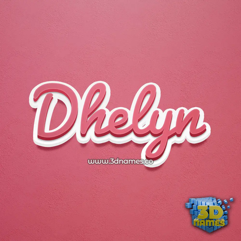dhelyn in Red Scribble style - 3D name wallpaper