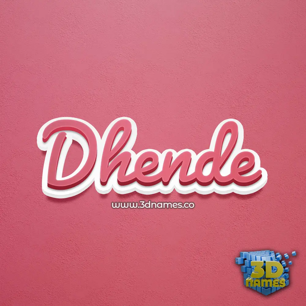 dhende in Red Scribble style - 3D name wallpaper
