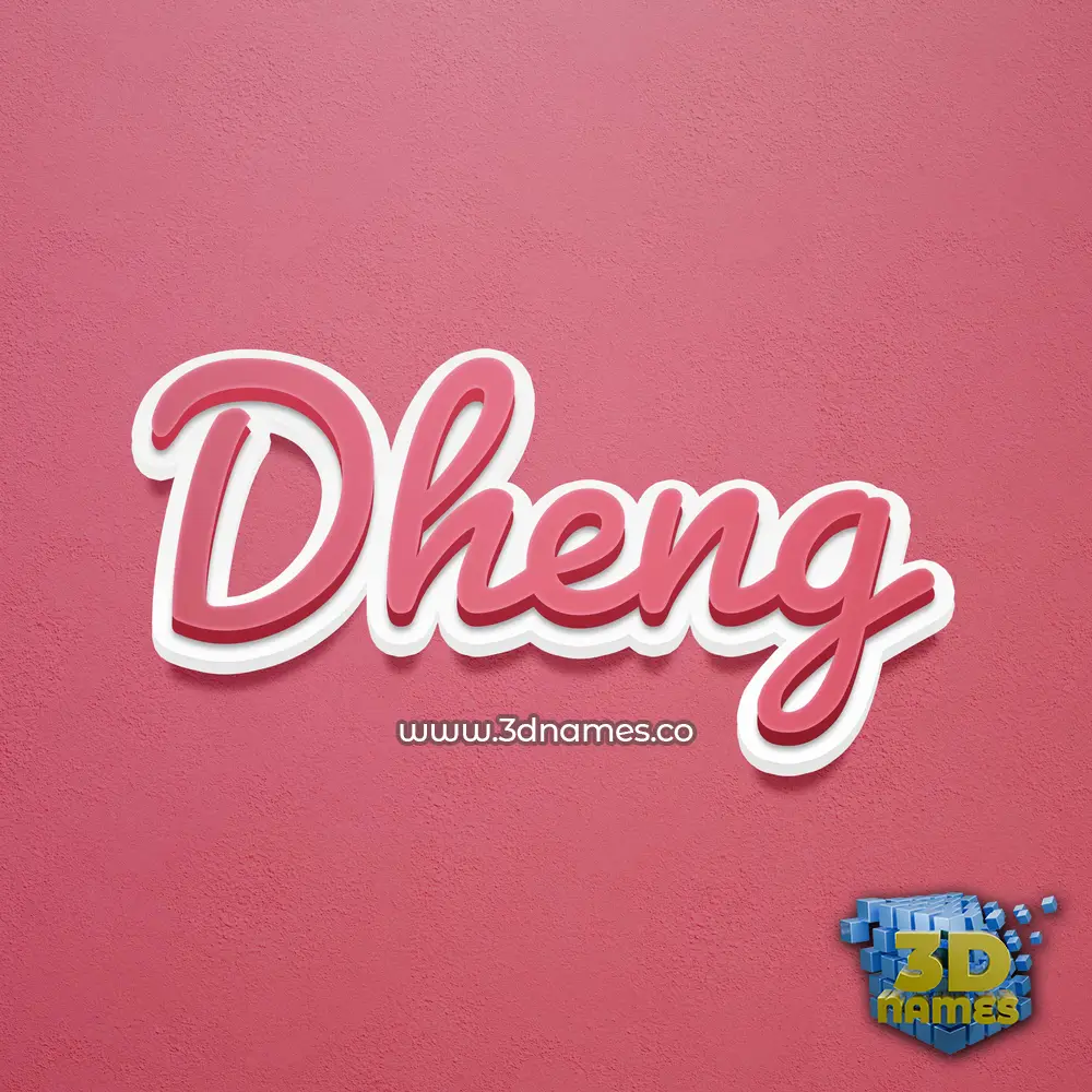 dheng in Red Scribble style - 3D name wallpaper