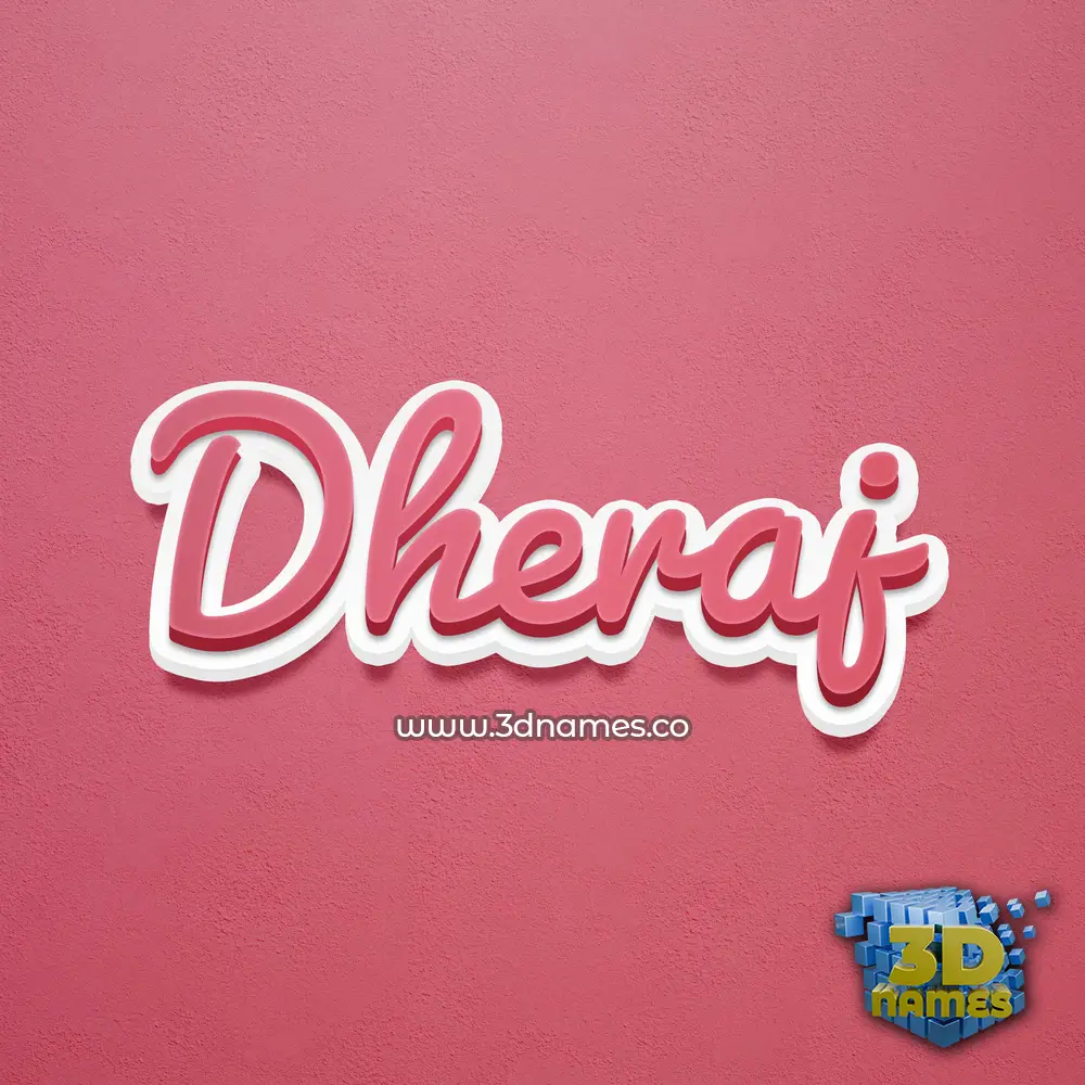 dheraj in Red Scribble style - 3D name wallpaper