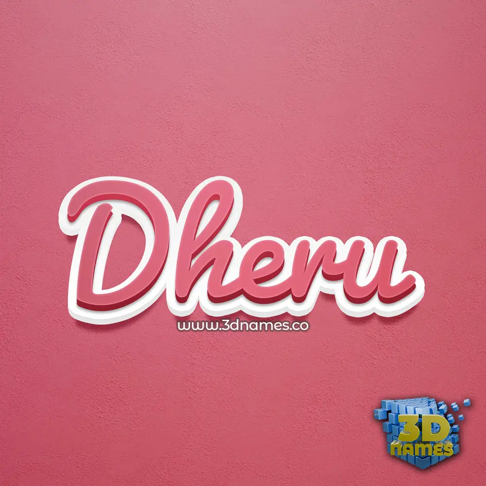 dheru in Red Scribble style - 3D name wallpaper