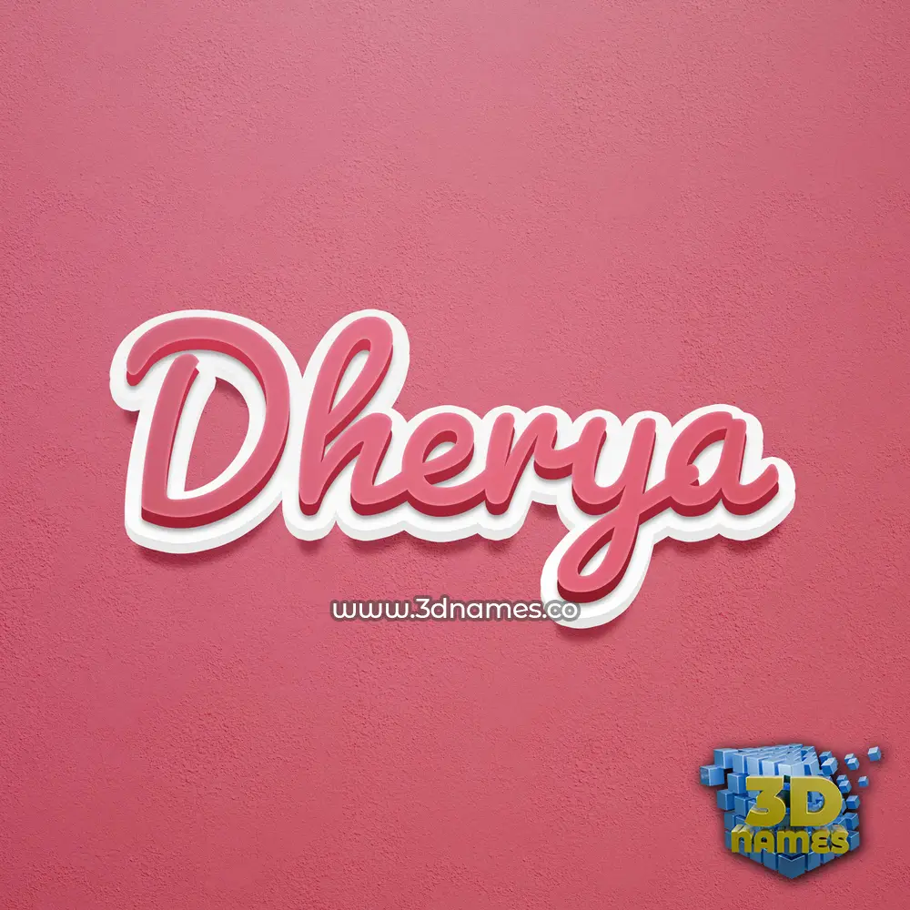 dherya in Red Scribble style - 3D name wallpaper