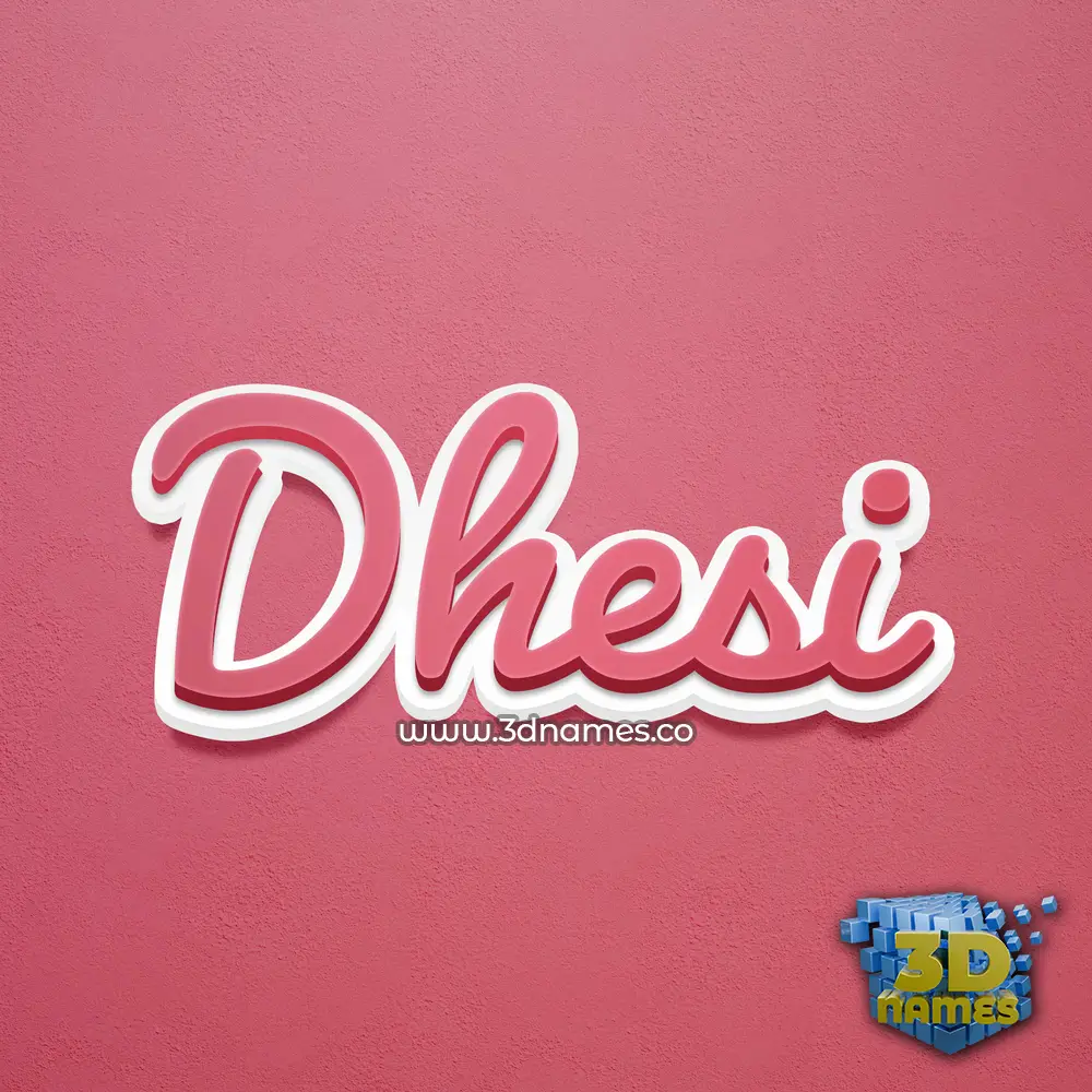 dhesi in Red Scribble style - 3D name wallpaper