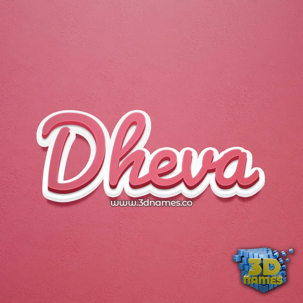 dheva in Red Scribble style - 3D name wallpaper