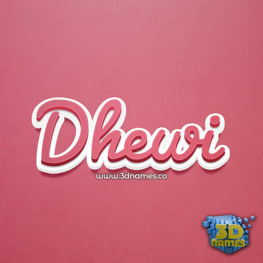 dhewi in Red Scribble style - 3D name wallpaper