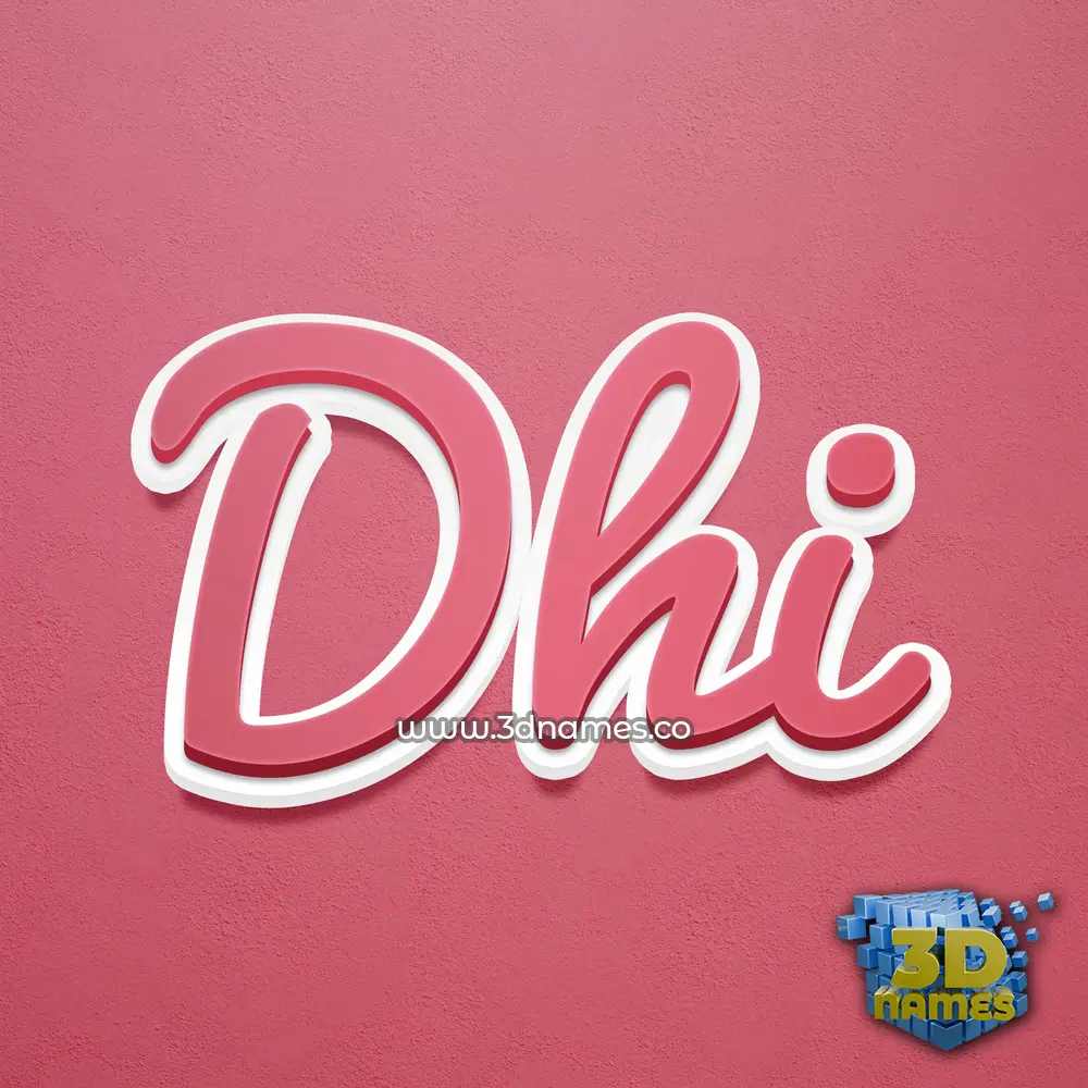dhi in Red Scribble style - 3D name wallpaper