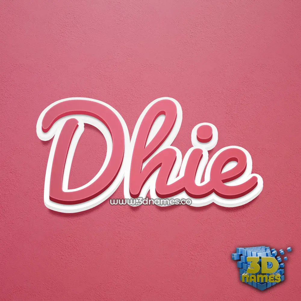 dhie in Red Scribble style - 3D name wallpaper
