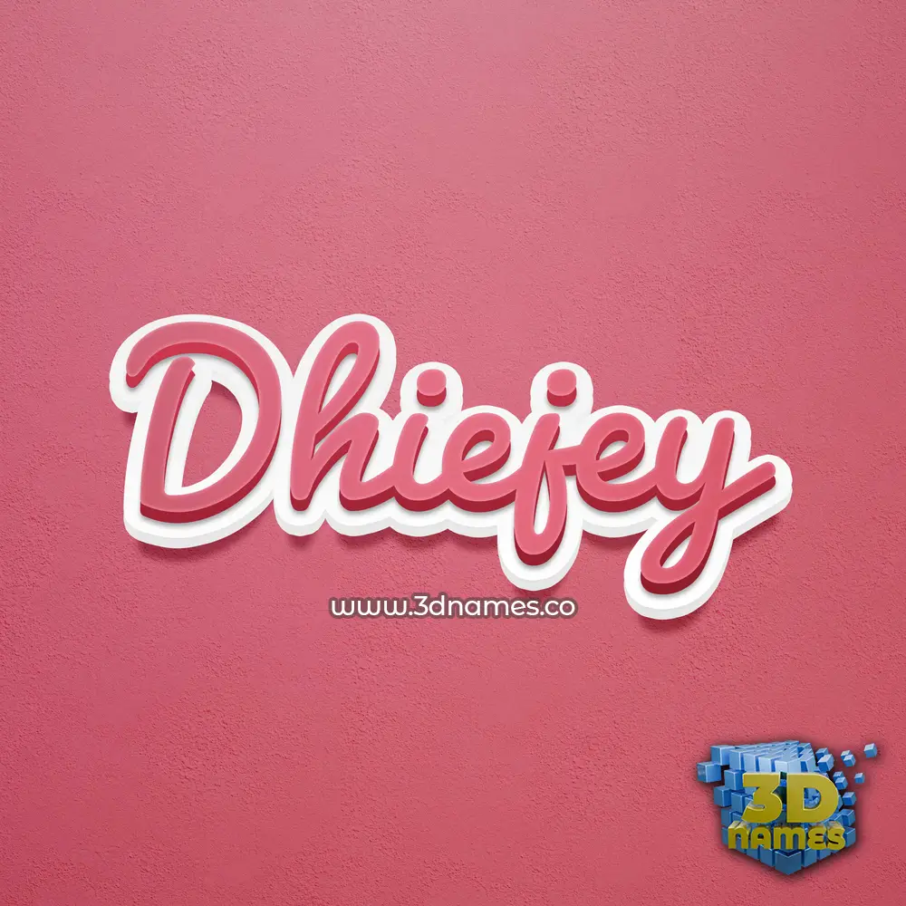 dhiejey in Red Scribble style - 3D name wallpaper