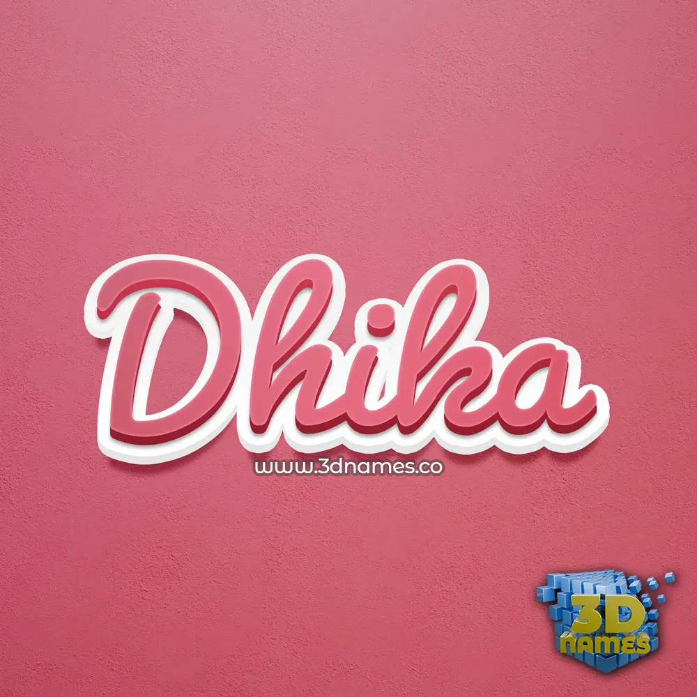 dhika in Red Scribble style - 3D name wallpaper