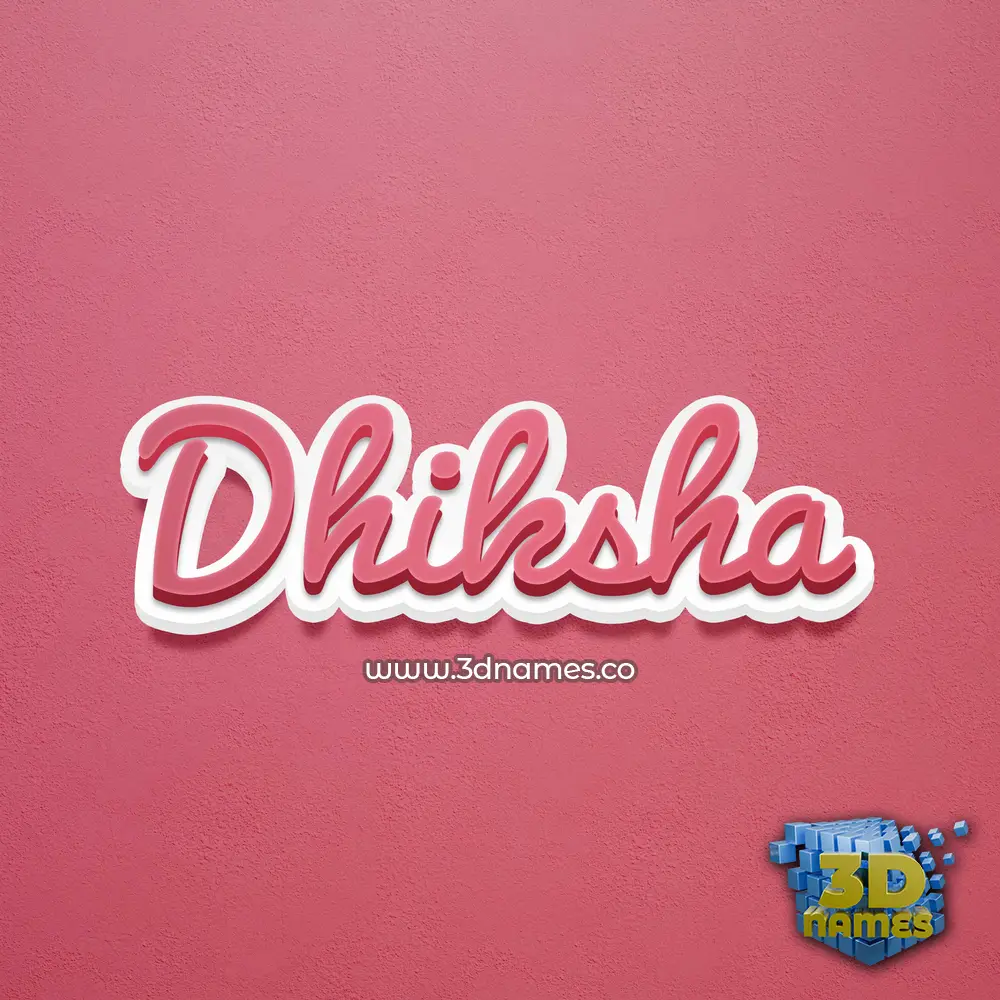 dhiksha in Red Scribble style - 3D name wallpaper