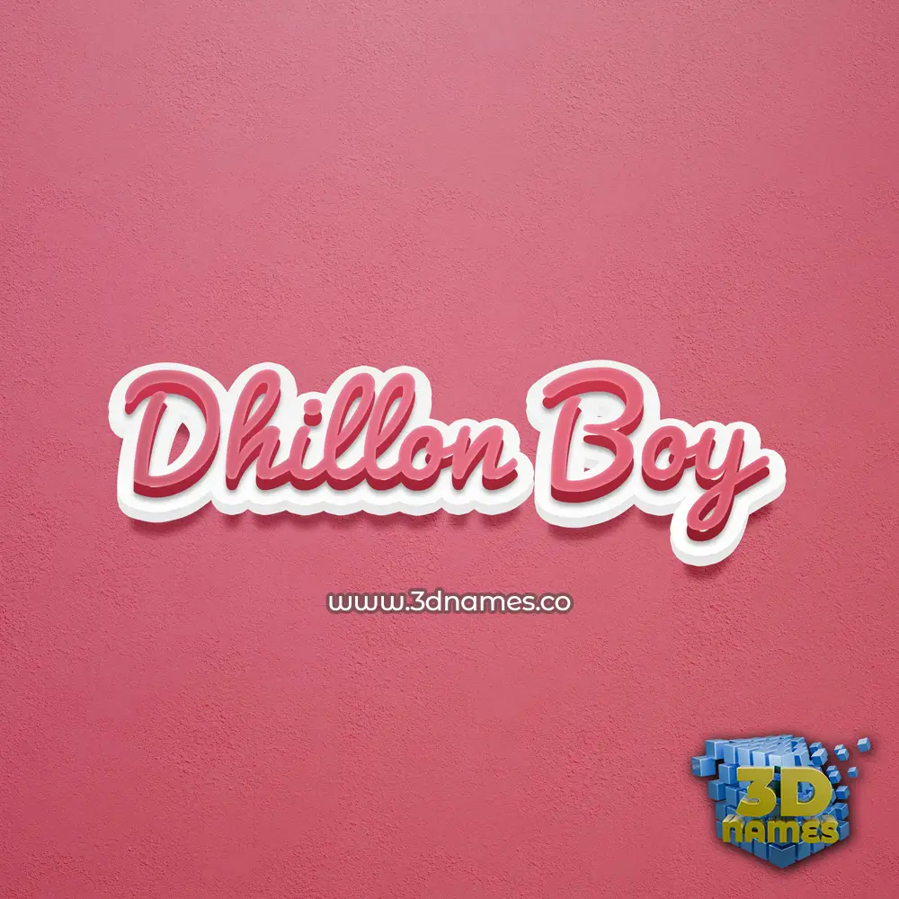 dhillon boy in Red Scribble style - 3D name wallpaper