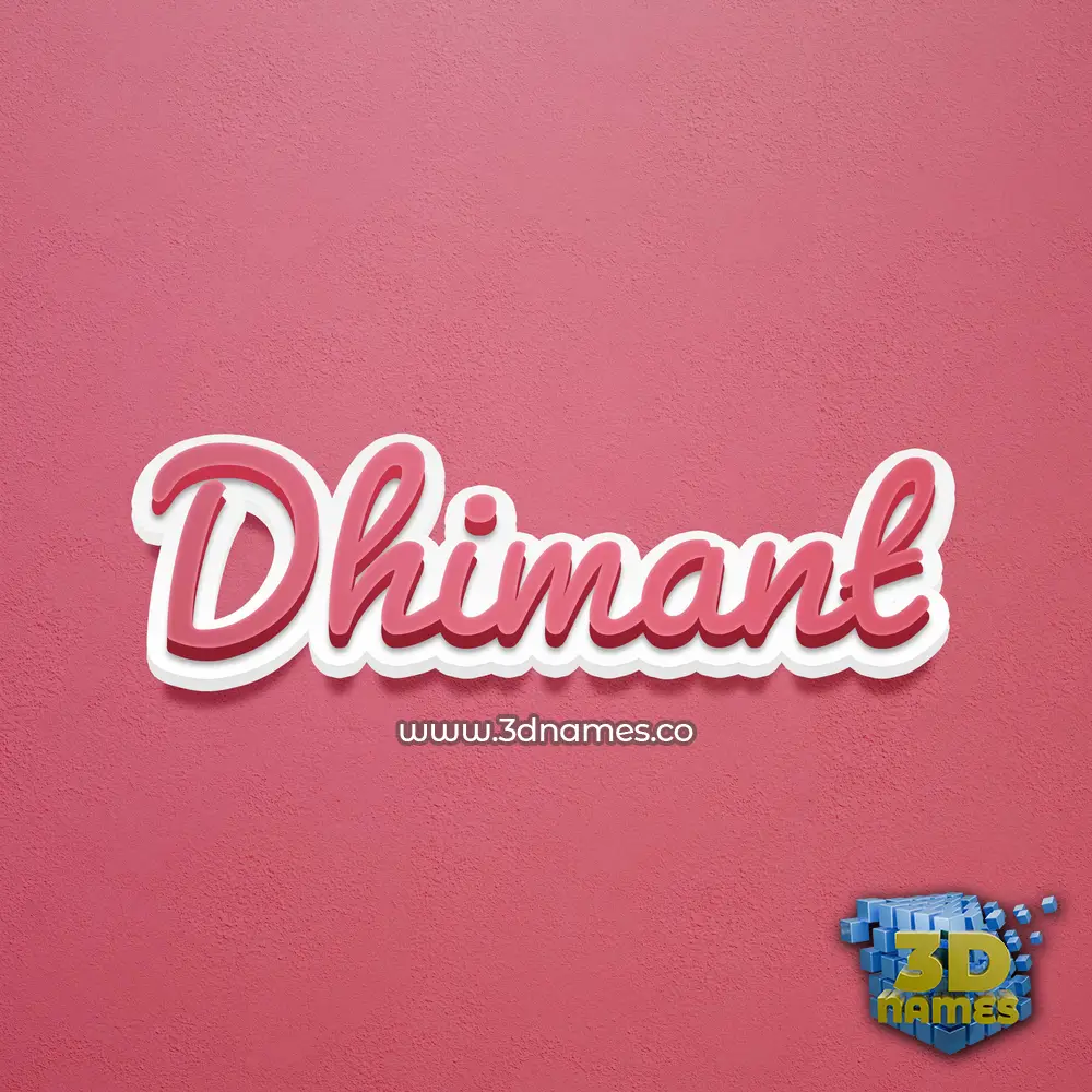 dhimant in Red Scribble style - 3D name wallpaper