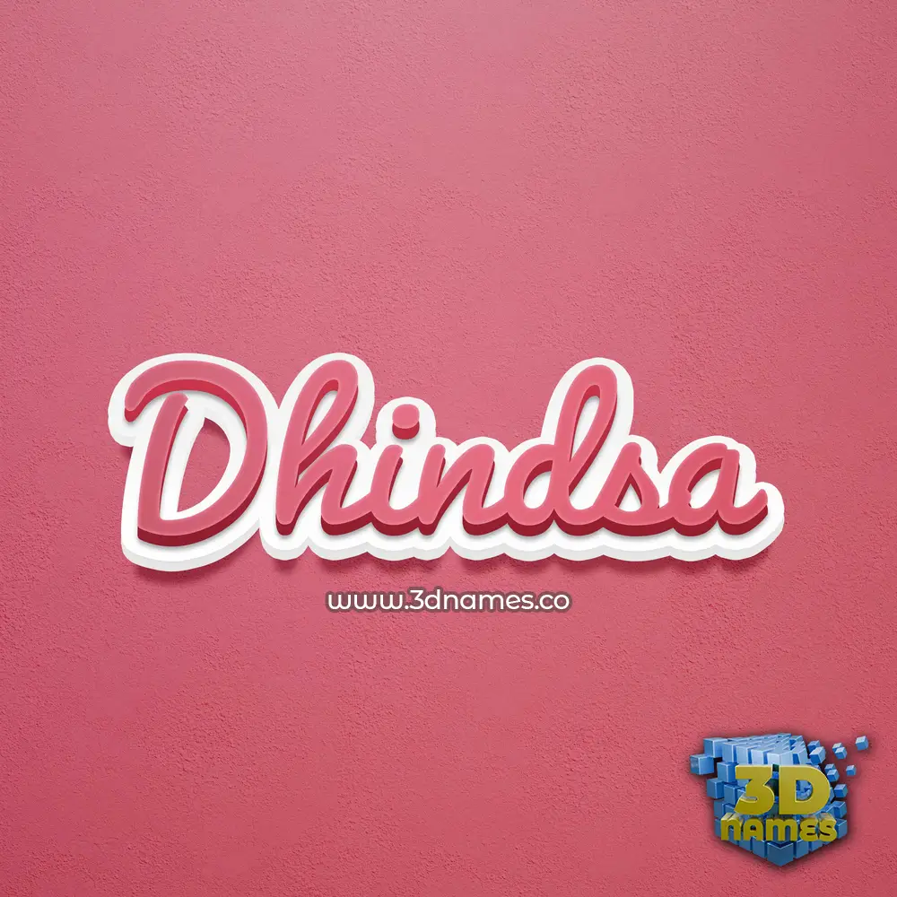 dhindsa in Red Scribble style - 3D name wallpaper