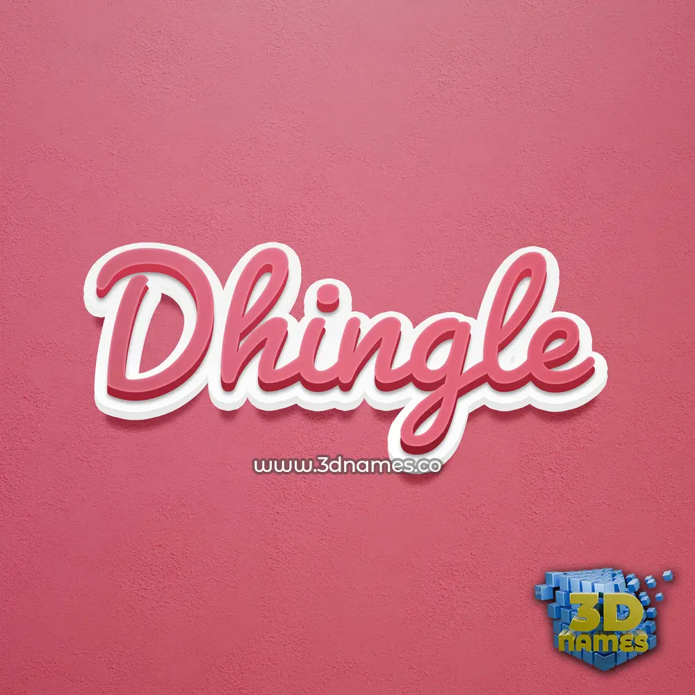 dhingle in Red Scribble style - 3D name wallpaper