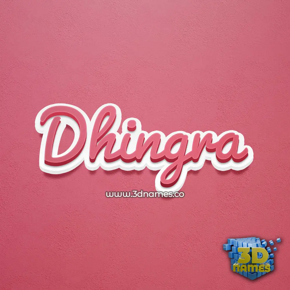 dhingra in Red Scribble style - 3D name wallpaper