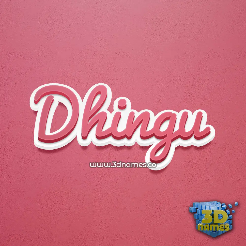 dhingu in Red Scribble style - 3D name wallpaper
