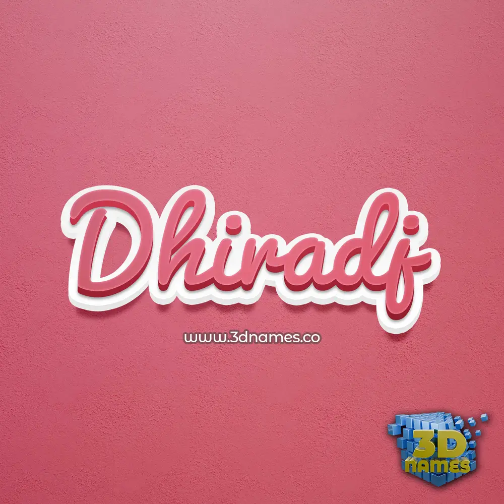 dhiradj in Red Scribble style - 3D name wallpaper