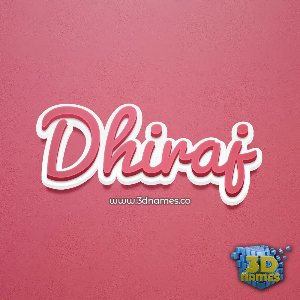 dhiraj in Red Scribble style - 3D name wallpaper