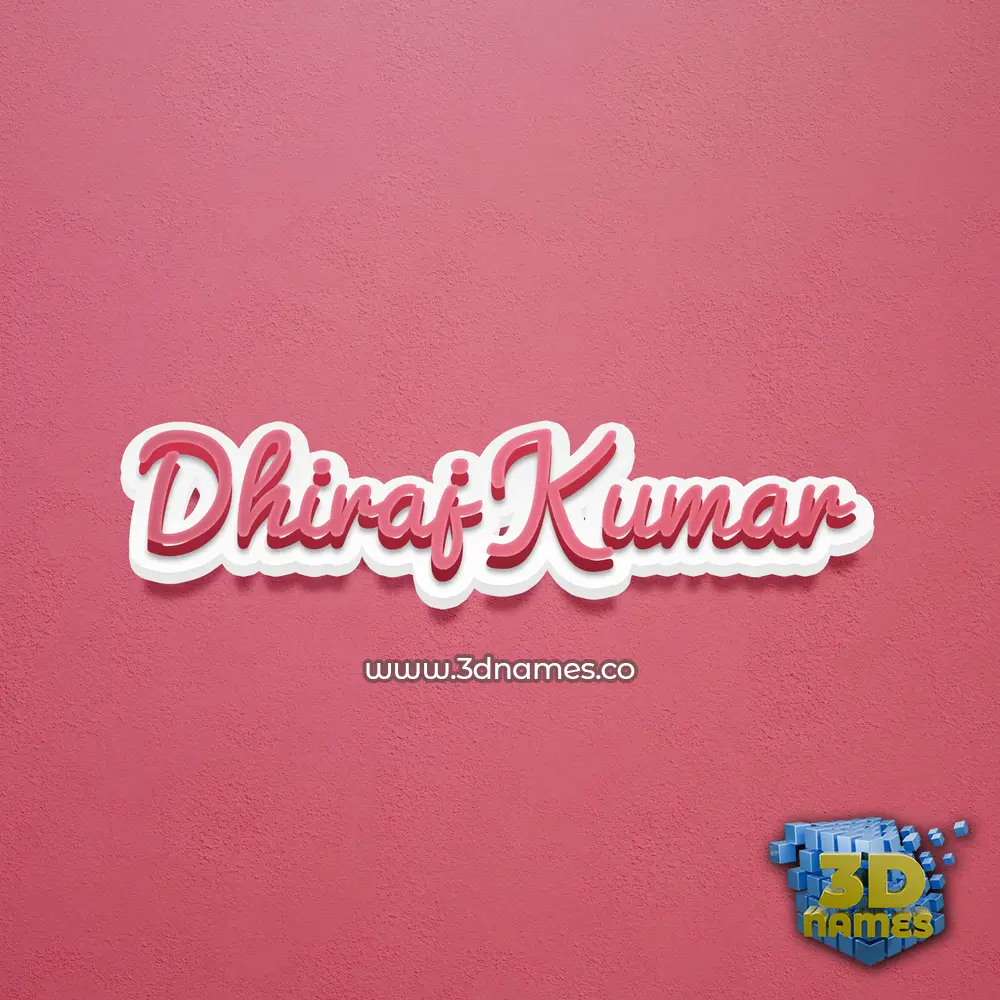 dhiraj kumar in Red Scribble style - 3D name wallpaper