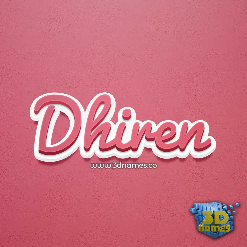 dhiren in Red Scribble style - 3D name wallpaper