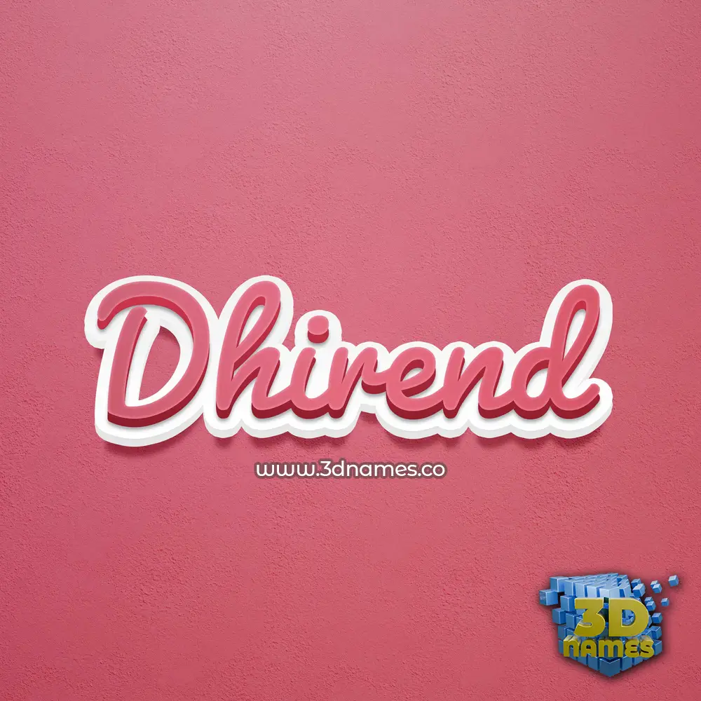 dhirend in Red Scribble style - 3D name wallpaper
