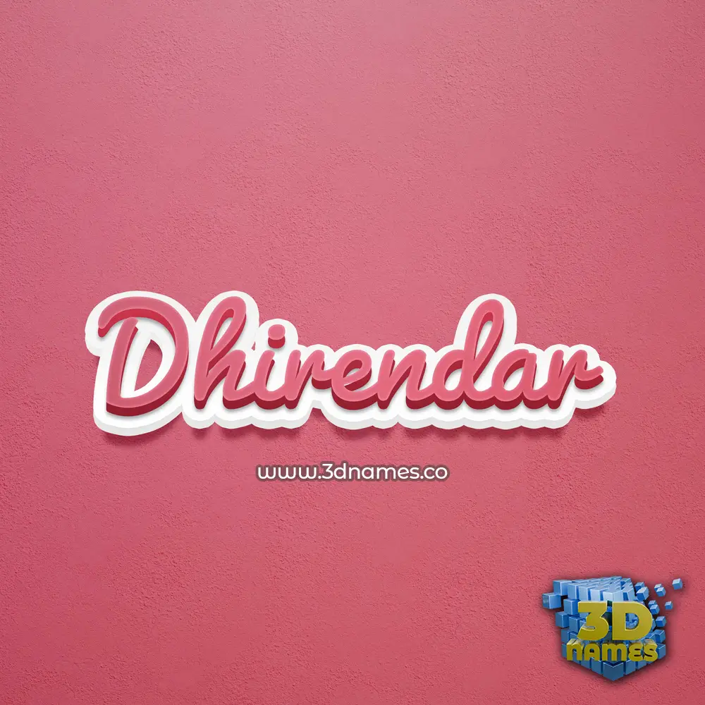 dhirendar in Red Scribble style - 3D name wallpaper