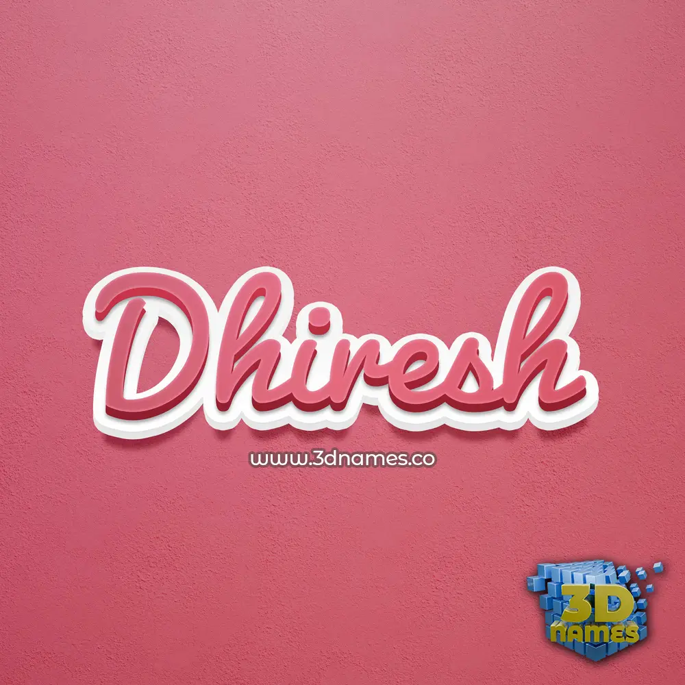 dhiresh in Red Scribble style - 3D name wallpaper