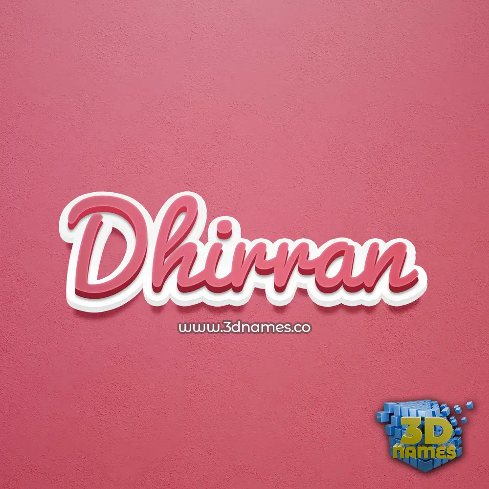 dhirran in Red Scribble style - 3D name wallpaper