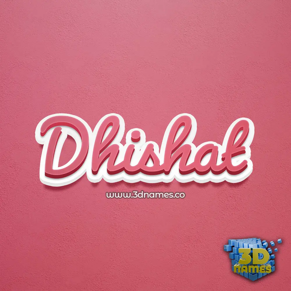 dhishat in Red Scribble style - 3D name wallpaper