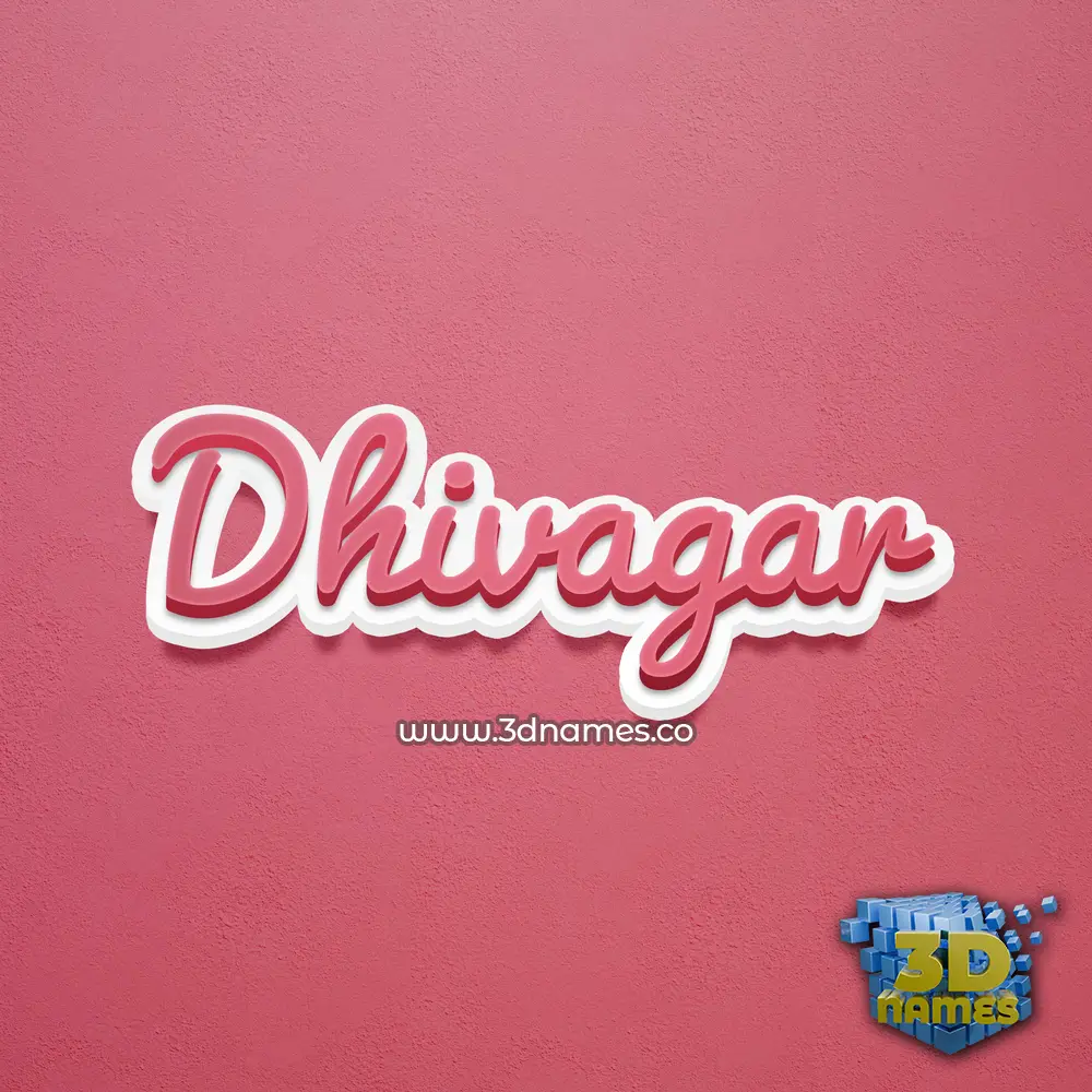 dhivagar in Red Scribble style - 3D name wallpaper