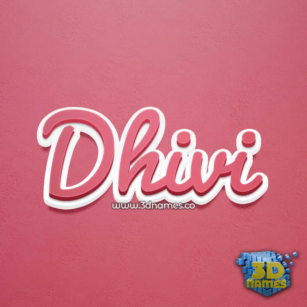 dhivi in Red Scribble style - 3D name wallpaper