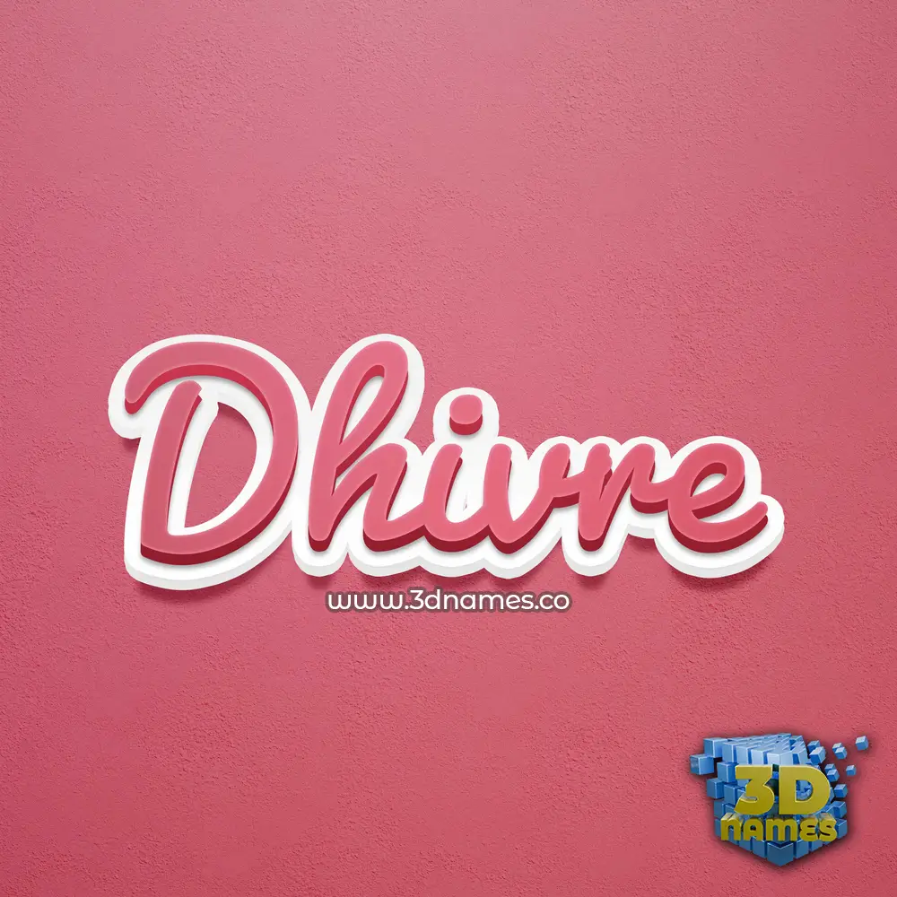 dhivre in Red Scribble style - 3D name wallpaper
