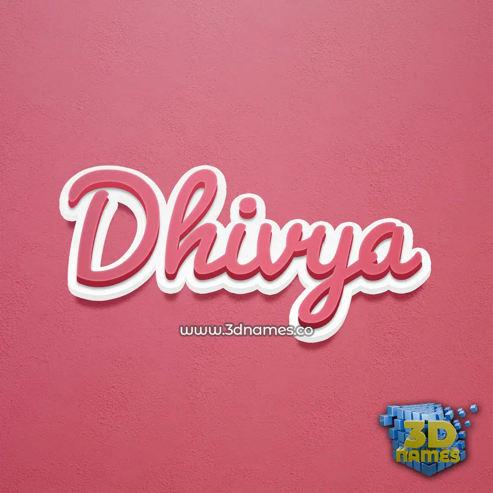 dhivya in Red Scribble style - 3D name wallpaper
