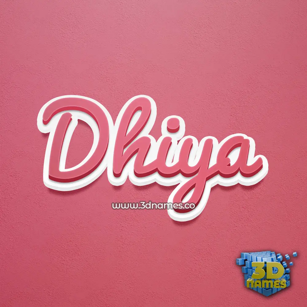 dhiya in Red Scribble style - 3D name wallpaper