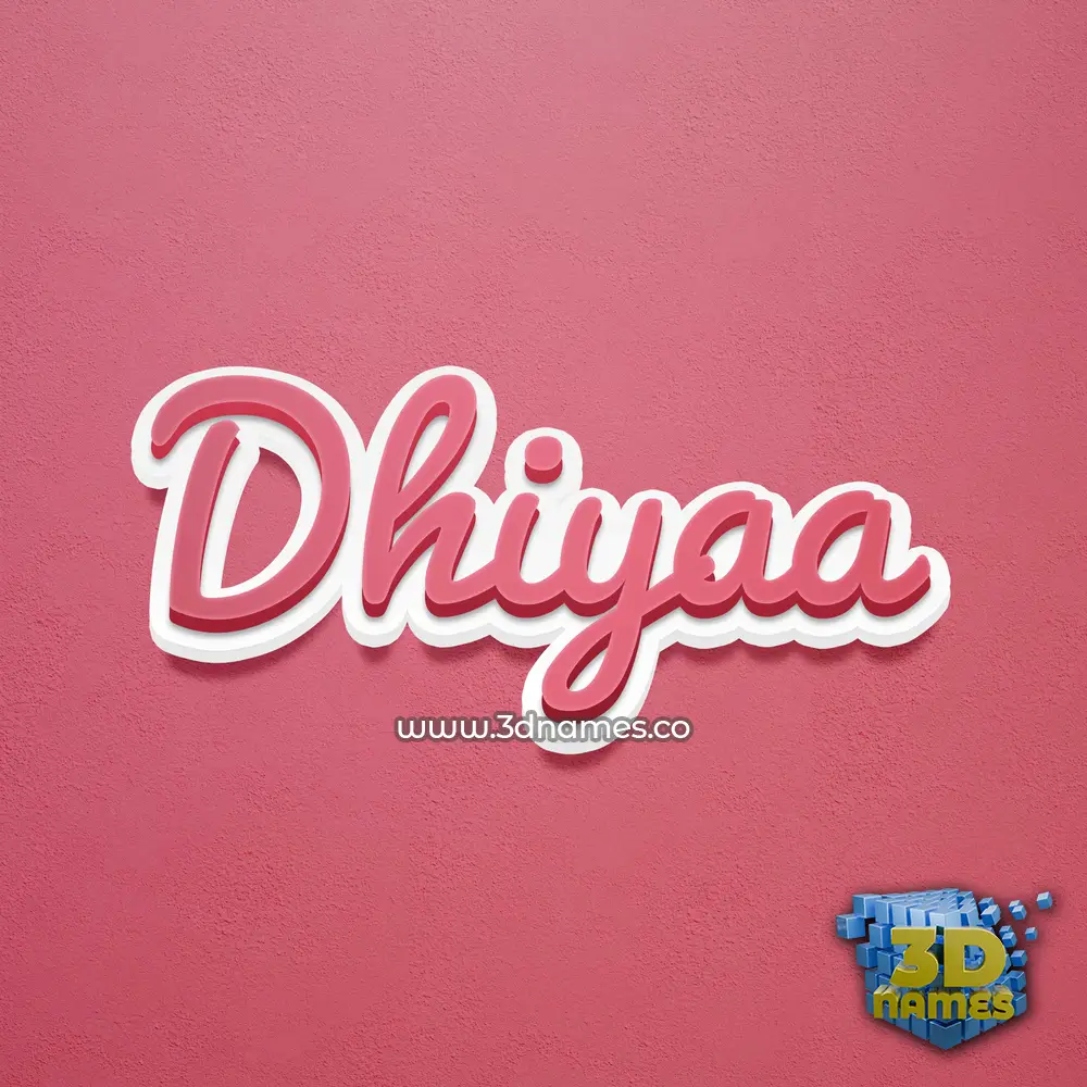 dhiyaa in Red Scribble style - 3D name wallpaper