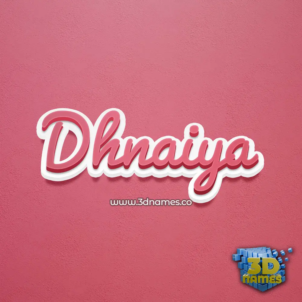 dhnaiya in Red Scribble style - 3D name wallpaper