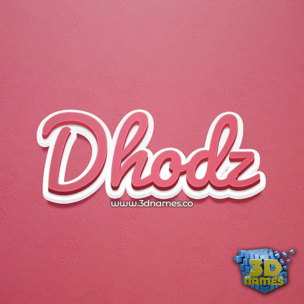 dhodz in Red Scribble style - 3D name wallpaper